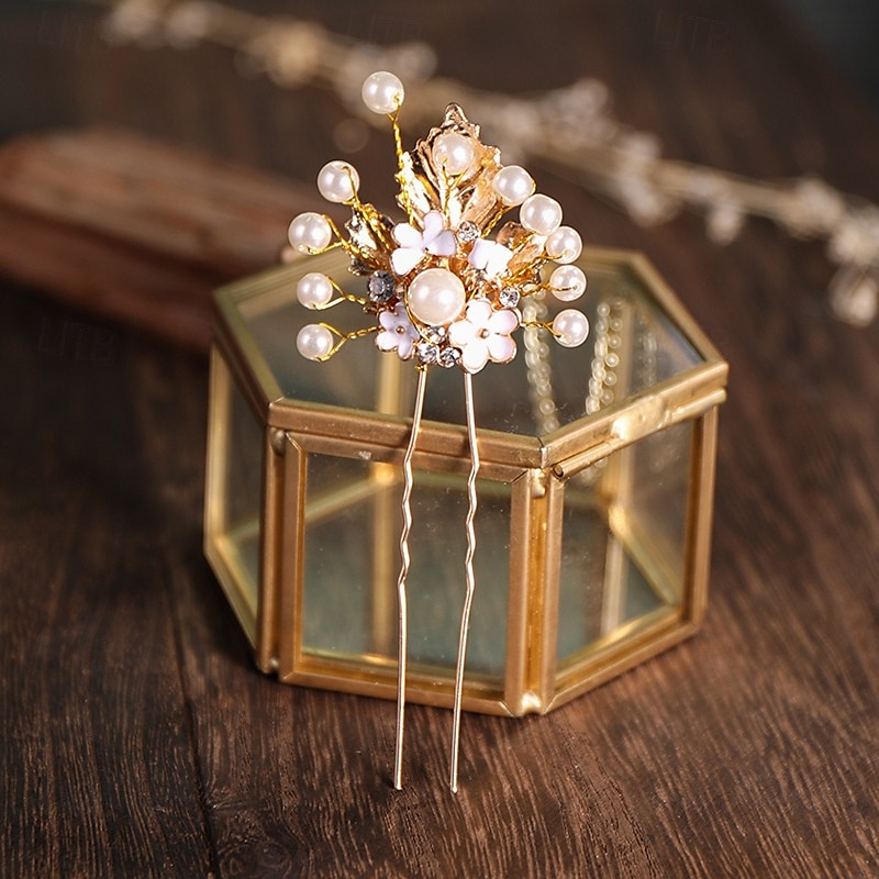 Kopfschmuck Strass Aleación Hochzeit Cocktail Elegant Vintage Einfach Mit Kunstperlen Blumig Kopfschmuck Kopfbedeckung 2025 - $15.49 –P4