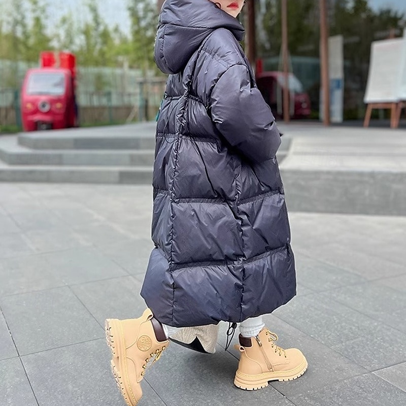 Infantil Para Meninas Plumagem Côr Sólida Moda Bolsos Escola Casaco agasalhos 4-12 anos Outono Preto de 2025 por $44.99 –P6