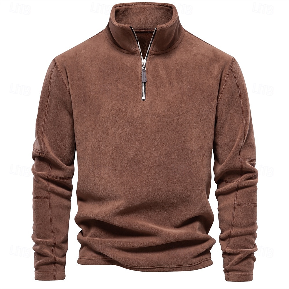 Per uomo Felpa con cappuccio e zip Felpa con zip corta Nero Blu Marrone Verde Cachi Mezza zip Semplice Sport & Outdoor Casuale Quotidiano senza stampa Poliestere Attivo Cool Casual Primavera del 2025 a $31.99 –P6