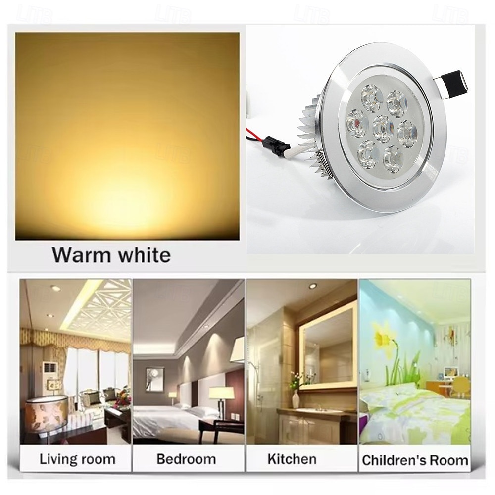 1pc 7w 7λεπτά εύκολη εγκατάσταση χωνευτά led φώτα οροφής οδήγησε downlights ζεστό λευκό κρύο λευκό 85-265v σπίτι / γραφείο 2025 - $18.99 –P8