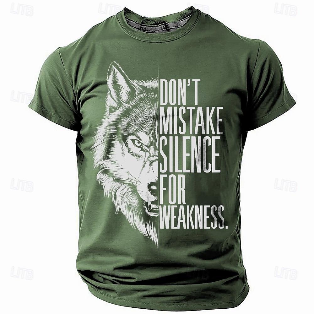 Herren Wolf T Shirt Kurzarm T-Shirt 3D-Druck Rundhalsausschnitt Hemd Retro Vintage Brautkleider schlicht Streetstyle Sports Outdoor Festtage Ausgehen Schwarz Rote Blau Frühling Sommer Bekleidung S M 2025 - $17.99 –P2