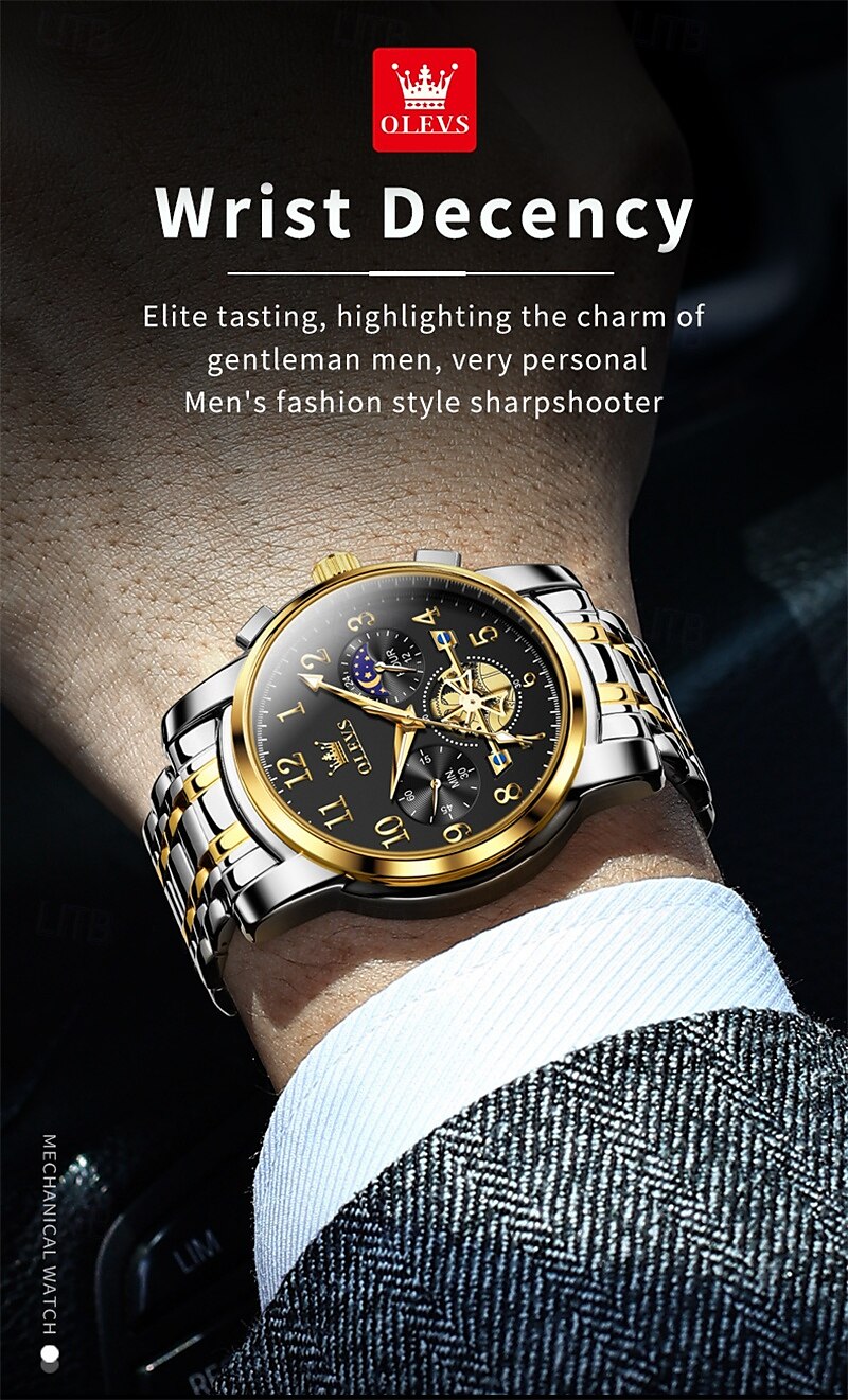 New Olevs Brand Trend Fashion Men'S Watches Luminous Chronograph Digital Scale Multifunction Waterproof Simple Quartz Watch Men'S Wristwatch 2025 - $32.99 –P13