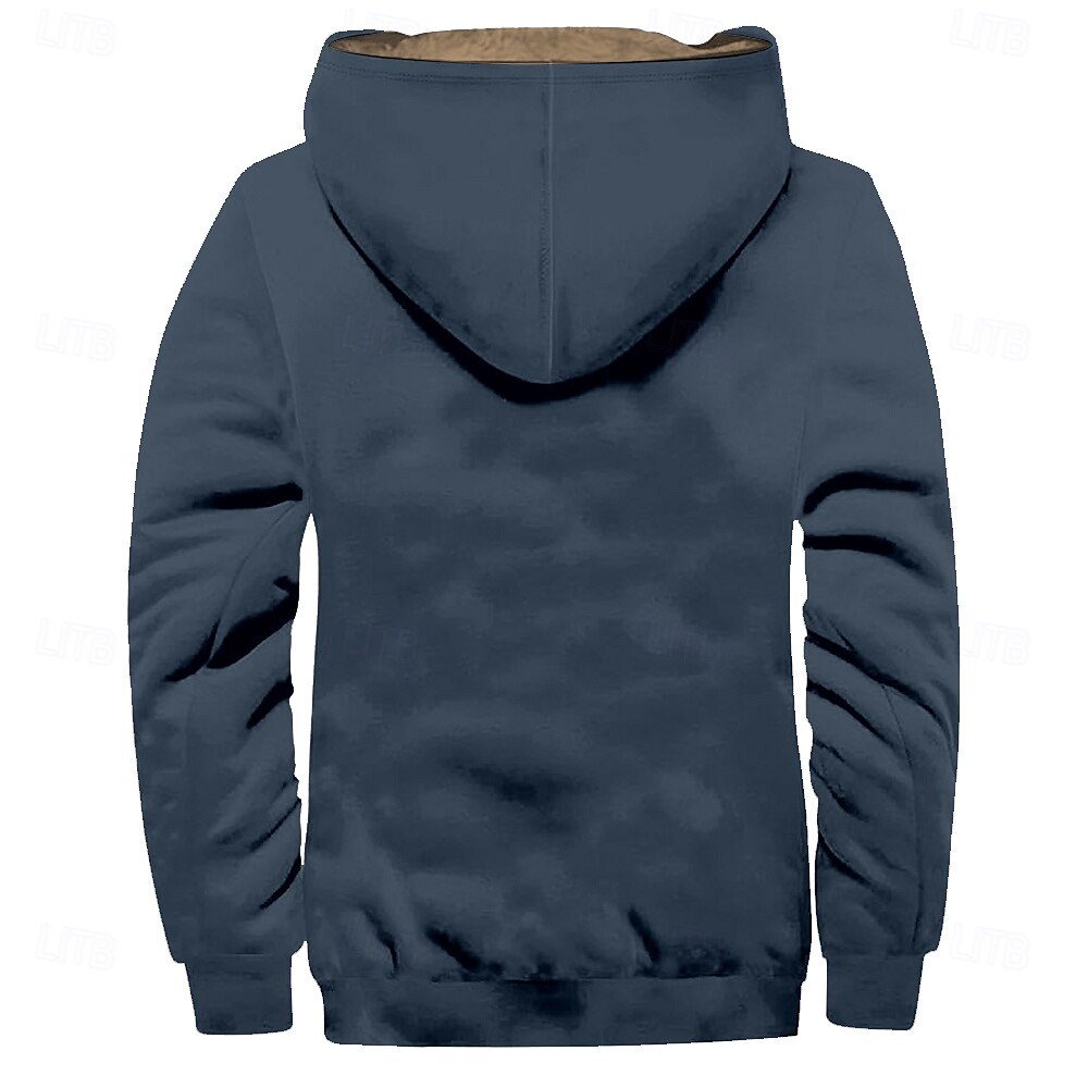 Homens Vaca Tosão Moletom Moletons Moletom Manga Longa Moletom com capuz Com Capuz Moda Impressão 3D Feriado Caça Streetwear Azul Marron Zíper Bolsos Outono Inverno Designer de 2025 por $40.99 –P5