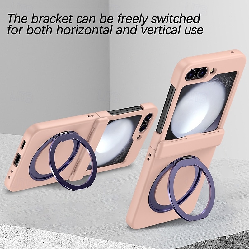 Phone Case For Samsung Galaxy Z Flip 7 Z Flip 6 Z Flip 5 Z Flip 4 Z Flip 3 Back Cover with Stand Holder Magnetic Support Wireless Charging Retro TPU PC 2025 - $24.99 –P9