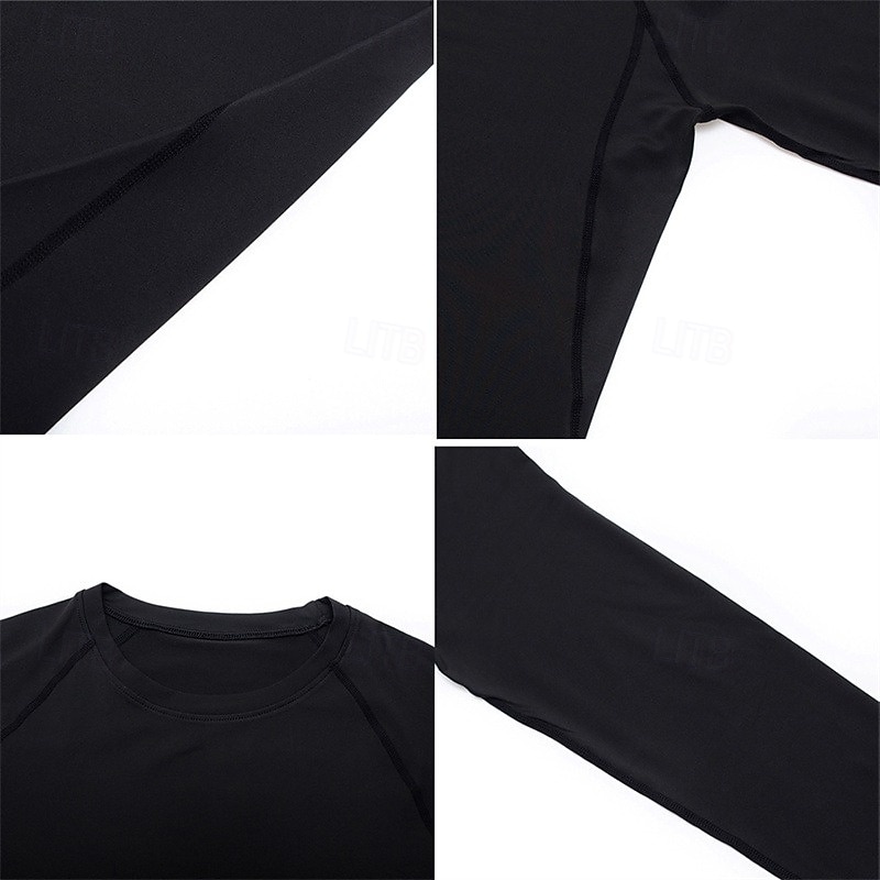 Men's Compression Shirt Athletic Shirt Gym Shirt Fitness Shirt Short Sleeve Tee Tshirt Casual Athleisure Breathable Quick Dry Soft Gym Workout Running Walking Sportswear Activewear Black White Red 2025 - $15.49 –P4
