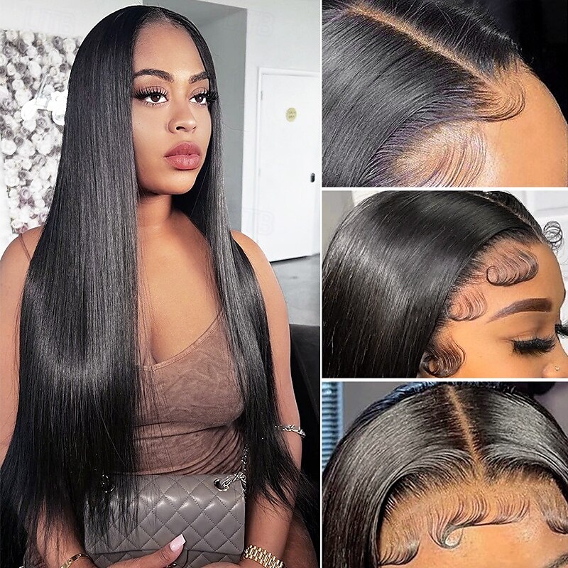 Ishow 6x6 Human Hair Lace Frontal Wig Transparent Straight Human Hair 180% Density 2025 - $216.99 –P3