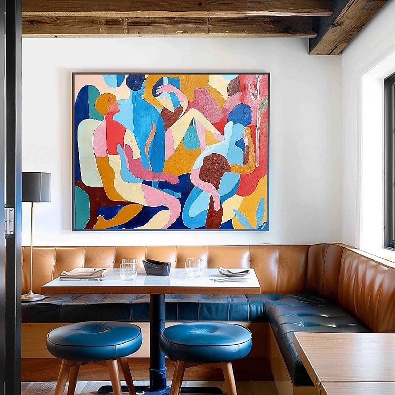 handgemachtes farbenfrohes modernes Ölgemälde auf Leinwand, großes handgemaltes abstraktes strukturiertes Personengemälde, Wandkunst, zeitgenössisches minimalistisches Kunstwerk, Wandgemälde für 2025 - $125.99 –P12