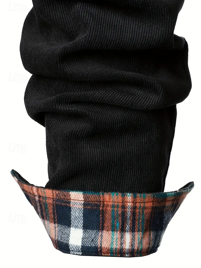 Per uomo Camicia Camicia di velluto a coste Sovracamicia A quadri Esterno Strada Nero Blu marino Marrone Verde Manica lunga Colletto Inverno Primavera & Autunno Abbigliamento del 2025 a $27.99 –P4
