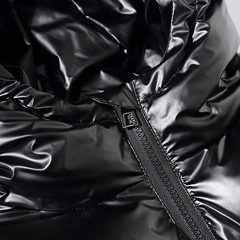 Herr Vinterkappa Pufferjacka Vadderad jacka Ficka Polyester Dagliga kläder Datum Semester Normal Mode Ledigt Bekväm Håller värmen Höst vinter Enfärgad / vanlig färg Silver Svart Marinblå Guld 2025 - $44.99 –P4
