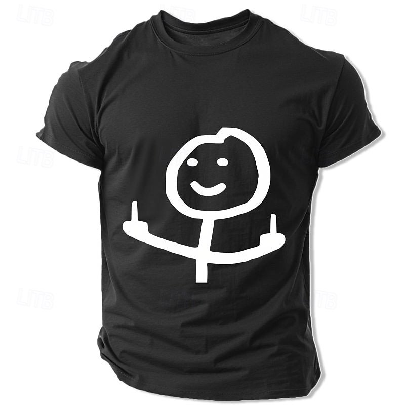 Camiseta Gráfica Divertida de Hombre con Dedo Medio Stickman Camiseta Sarcástica Ruda de Manga Corta 2026 - $17.49 –P1