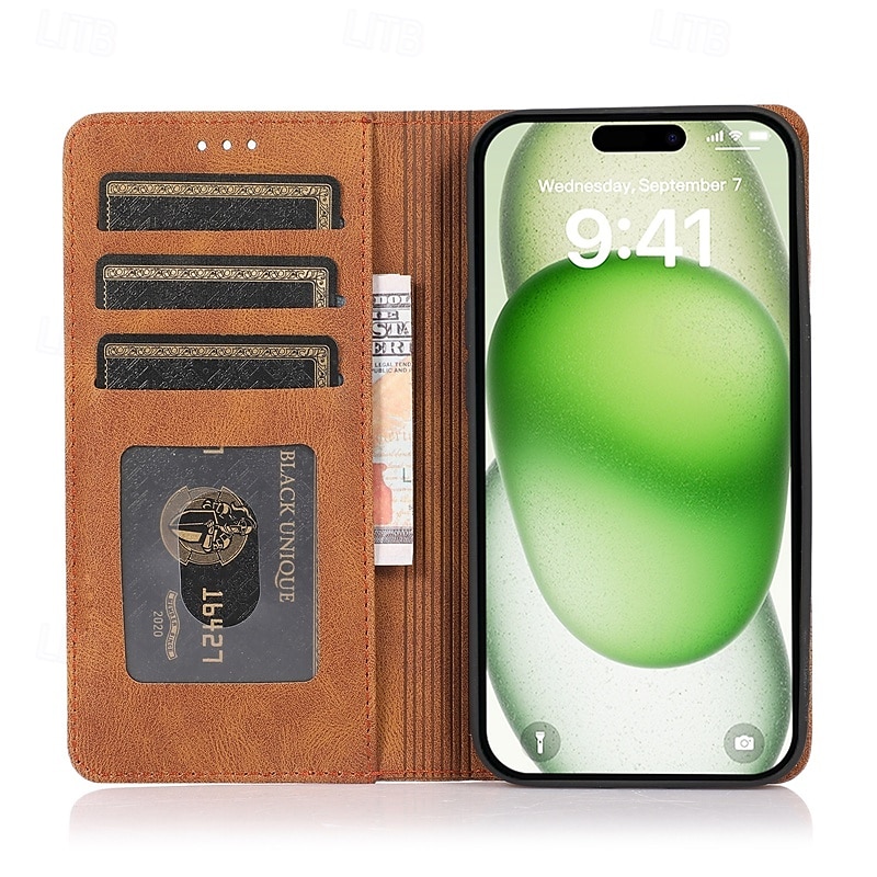 telefono Custodia Per iPhone 17 Pro Max 17 Air 16 15 14 Pro Max Plus 13 12 11 Pro Max Mini Copertura Posteriore con Supporto Magnetico Slot per Carte Retrò TPU Pelle PU del 2025 a $12.99 –P3