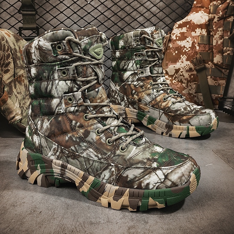 bottes de combat tactiques camouflage désert pour hommes – légères, respirantes et durables pour la randonnée en plein air et l'utilisation militaire de 2025 ? $64.99 –P12