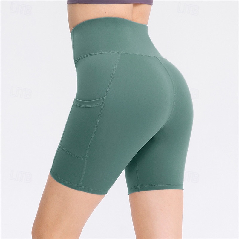 Femmes Shorts de gym Shorts de yoga Shorts d'entraînement avec Poche Téléphone Taille haute Pilates Entraînement en salle Entraînement Shorts Graphique Gris foncé Noir Vert foncé Spandex Des sports de 2026 ? $18.99 –P4