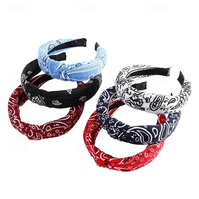 confezione da 6 fasce per capelli vintage da donna, fasce per capelli con nodo elastico da donna, fasce larghe con denti, turbante in tessuto intrecciato, set di fasce lavorate a maglia per donne e del 2025 a $14.99 –P1