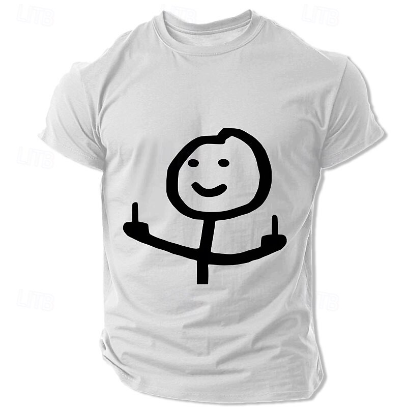 Camiseta Gráfica Divertida de Hombre con Dedo Medio Stickman Camiseta Sarcástica Ruda de Manga Corta 2026 - $17.49 –P4