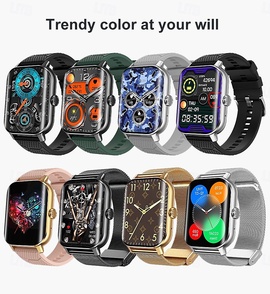 iMosi F12 Smart Watch 2.02 inch Smartwatch Fitness Running Watch Bluetooth Pedometer Call Reminder Activity Tracker Compatible with Android iOS Women Men Hands-Free Calls Media Control Message 2025 - $39.99 –P15