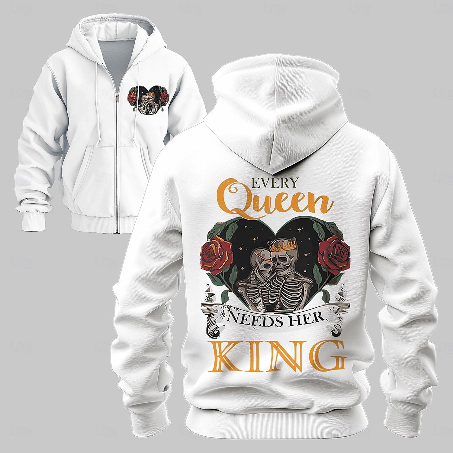 Hombre Rosa Cráneos Sudaderas Con Capucha Deportivo Básico Carnaval Rendimiento Otoño Invierno Negro Blanco Ropa Diseñador Otras impresiones S M L XL 2XL 3XL 2025 - $49.99 –P1