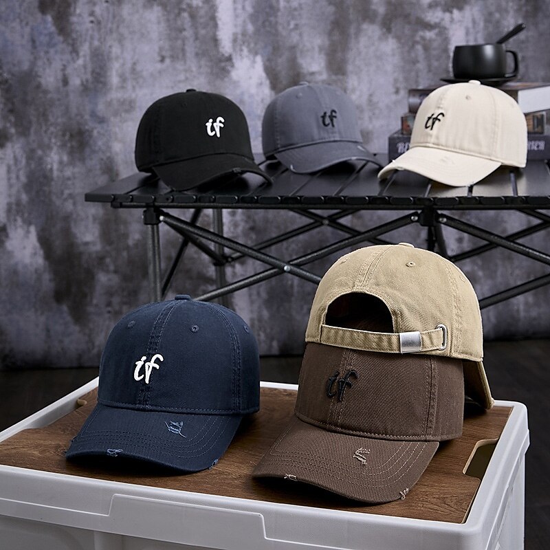 Herren Cap Basecap Sonnenhut Kappe Schwarz Wein Polyester Bestickt Modisch Brautkleider schlicht Strasse Täglich Buchstabe Einstellbar Sonnenschutz Atmungsaktiv 2025 - $12.99 –P13