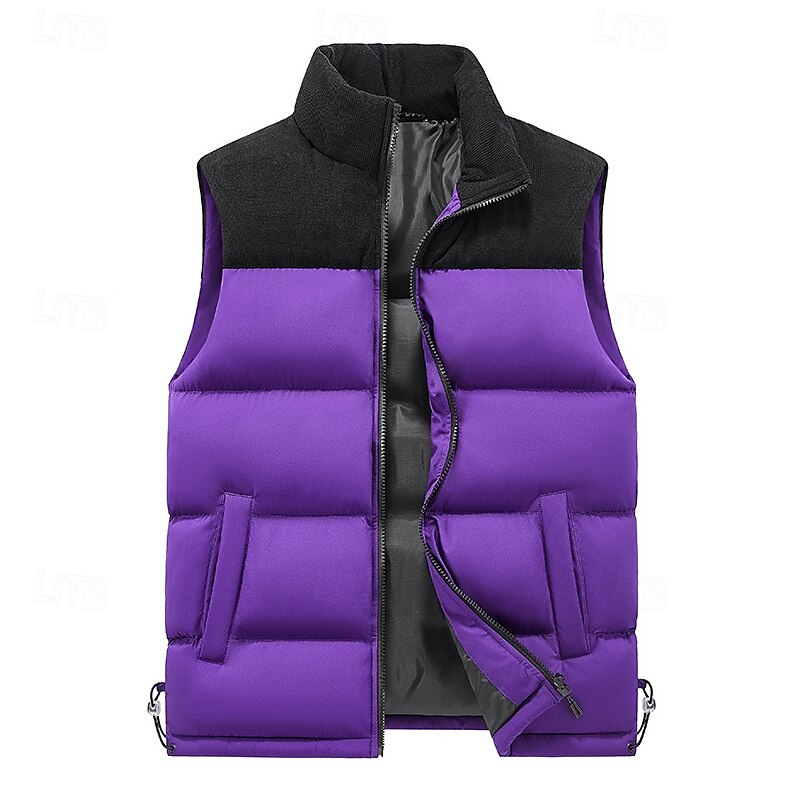 Homme Doudoune Sans Manche Gilet matelassé Gilet du quotidien Rendez-vous Vacances Mode Décontractées Automne hiver Patchwork Poche Polyester Chaud Confortable Plein Poche fermeture Éclair Mao de 2025 ? $38.99 –P7