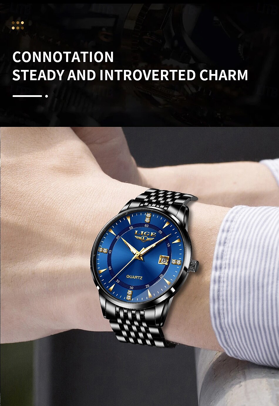 LIGE Men Quartz Watch Minimalist Calendar Stainless Steel Watch 2025 - $27.99 –P3
