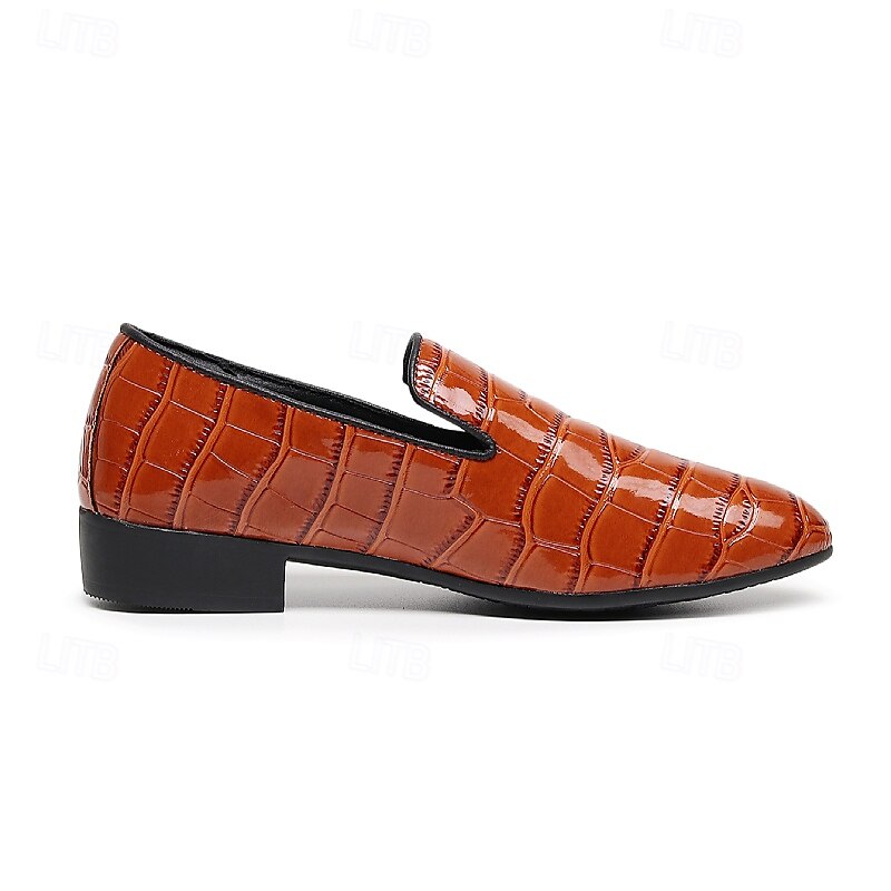 Heren loafers van imitatieleer met krokodillenmotief – stijlvolle instappers voor formele gelegenheden en zakelijke kleding 2025 - $54.99 –P3