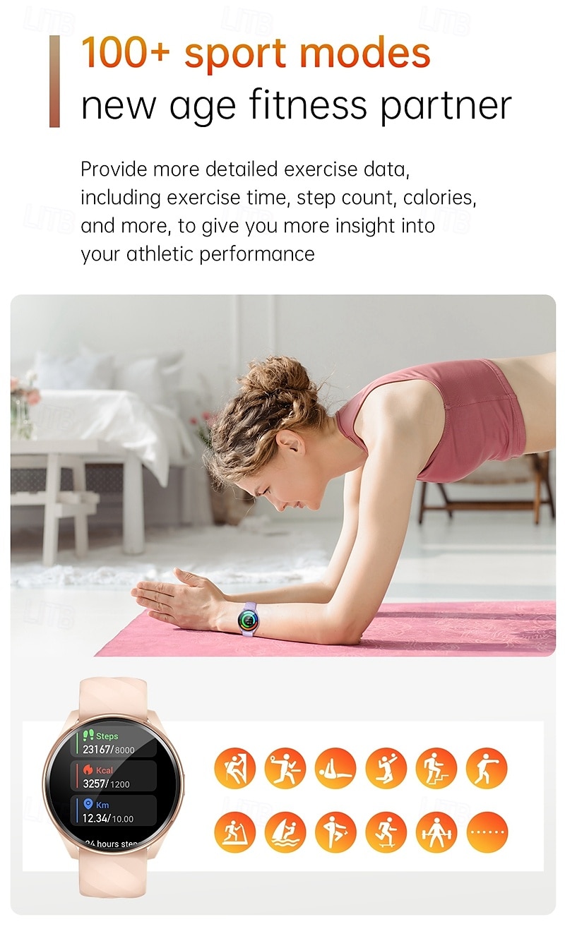 KT77 Smart Watch 1.46 inch Smartwatch Fitness Running Watch Bluetooth Pedometer Call Reminder Fitness Tracker Compatible with Android iOS Women Men Long Standby Hands-Free Calls Waterproof IP68 22mm 2025 - $49.99 –P8