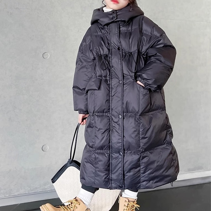 Infantil Para Meninas Plumagem Côr Sólida Moda Bolsos Escola Casaco agasalhos 4-12 anos Outono Preto de 2025 por $44.99 –P7
