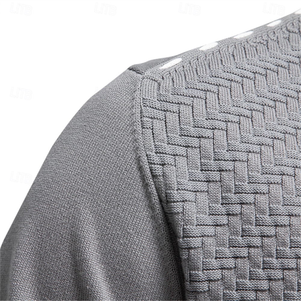 pulovere cardigan din bumbac noi pentru bărbați, cu decolteu în V, pulovere casual din tricot social, cardigane pentru bărbați 2025 - $44.99 –P4