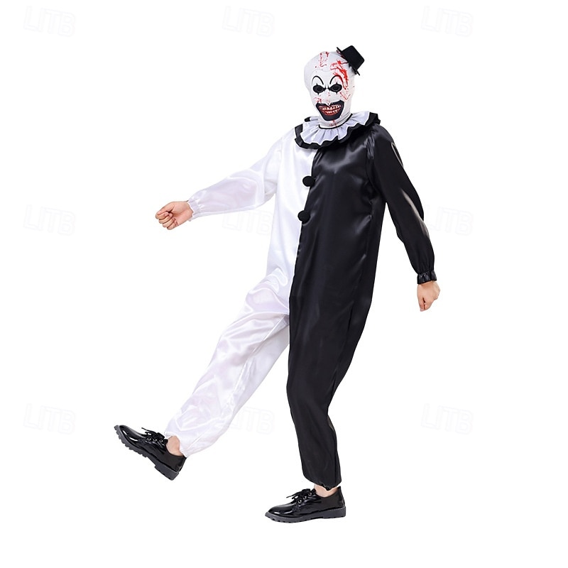 Art the Klaun předvečer Všech svatých Cosplay kostým Maškarní Hrozivější cosplay Dospělé Pánské Dámské předvečer Všech svatých Karneval Plesová maškaráda Výkon Párty předvečer Všech svatých 2025 - $40.99 –P3