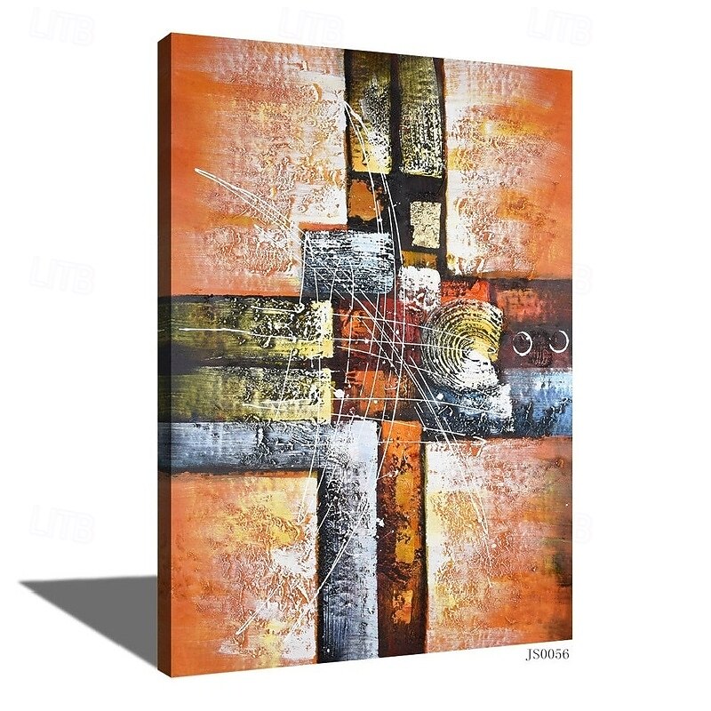 handmade Abstract Orange Paintings On Canvas handpainted Rich Textured ...