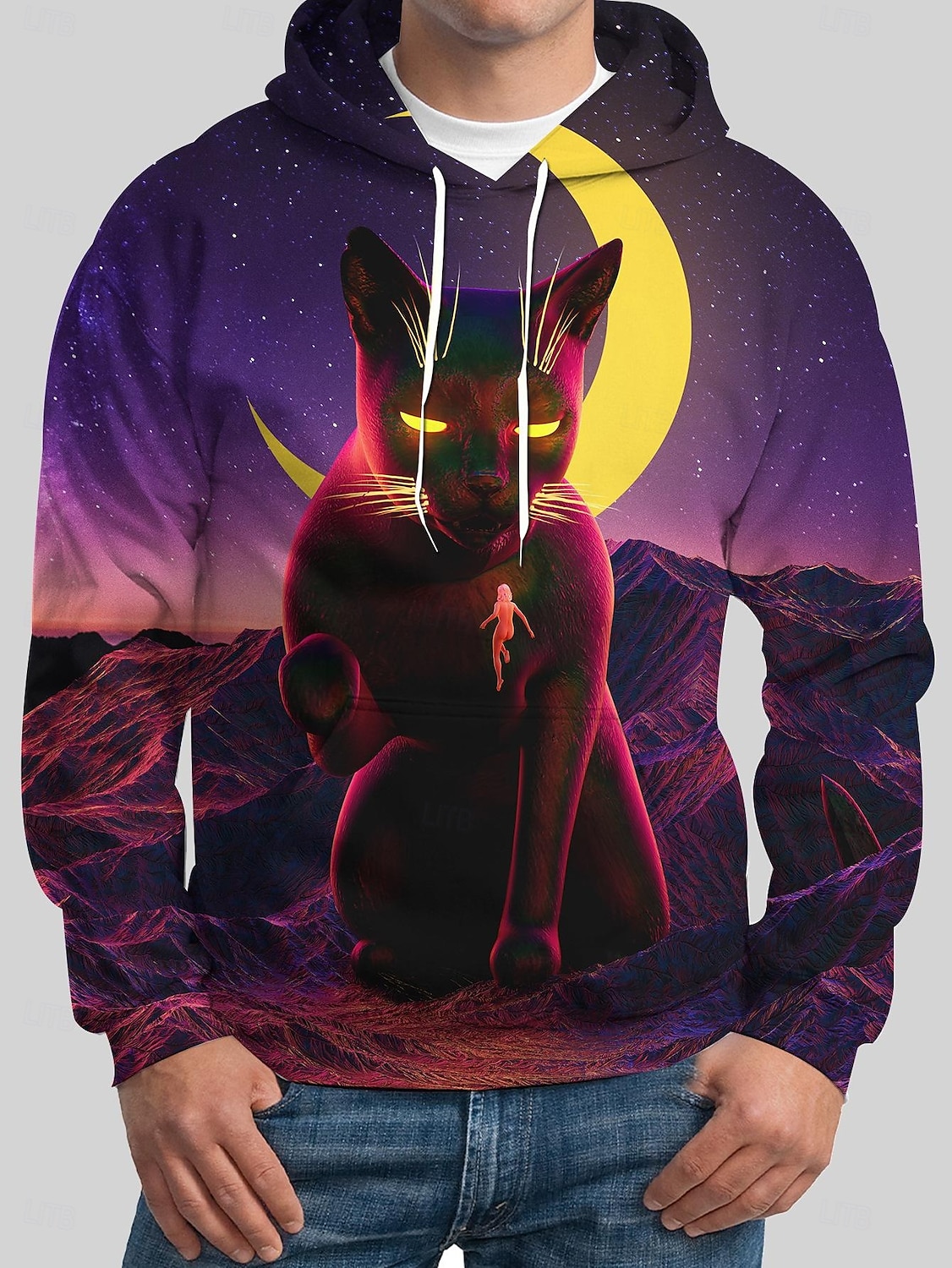 Gato Moletom Pullover dia das Bruxas 3D Bolso frontal Arte Gráfica Para Casal Homens Mulheres Adulto Dia Das Bruxas Carnaval Baile de Máscaras Impressão 3D Festa Casual / Diário de 2025 por $29.99 –P1