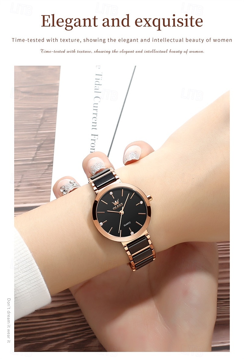 New Olevs Olevs Brand Fashion Trend Ceramic Strap Mother's Day Gift for Women'S Watches Simple Waterproof Life Travel Leisure Sports Diamonds Wristwatch 2026 - $34.99 –P5