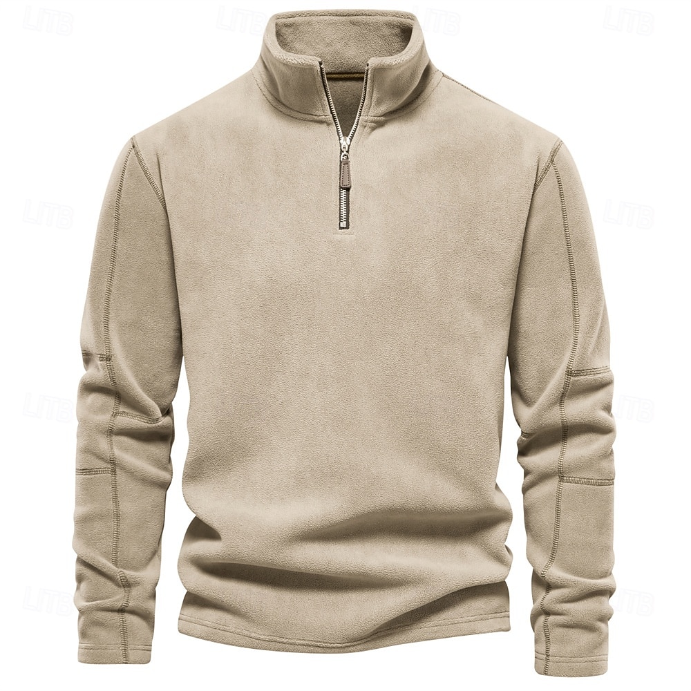 Per uomo Felpa con cappuccio e zip Felpa con zip corta Nero Blu Marrone Verde Cachi Mezza zip Semplice Sport & Outdoor Casuale Quotidiano senza stampa Poliestere Attivo Cool Casual Primavera del 2025 a $31.99 –P1