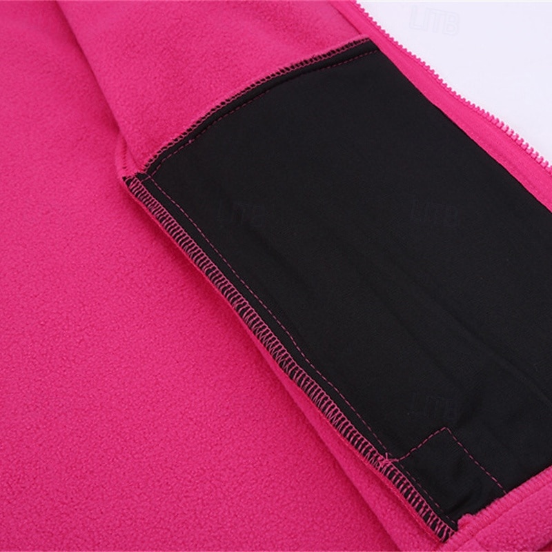Women's Hiking Fleece Jacket Winter Outdoor Thermal Warm Fleece Lining Fleece Jackets Full Zip Climbing Camping / Hiking / Caving Traveling Light Khaki Black Yellow Pink Red 2025 - $34.99 –P8