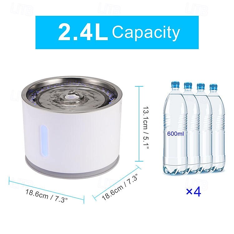 Câini Pisici Animale Mici Bol automat de băut / Boluri pentru pisici pentru câini 3 L Oțel inoxidabil ABS + PC Automat Ușor de Instalat Fântână Mată Alb Castroane & Hrănirea Casă 2025 - $45.99 –P3