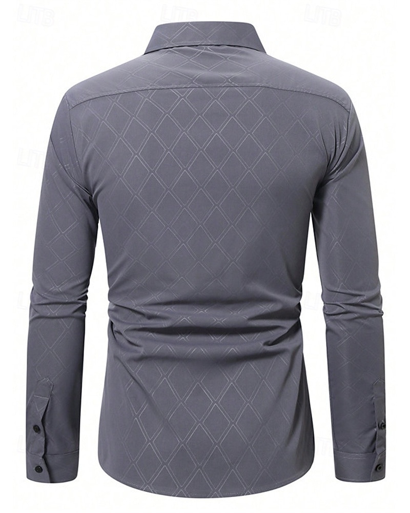 Per uomo Camicia Camicia elegante Camicia con Bottoni Plaid Matrimonio Feste Rosso Verde Grigio Manica Lunga Bavero Primavera & Autunno Abbigliamento del 2026 a $30.99 –P9