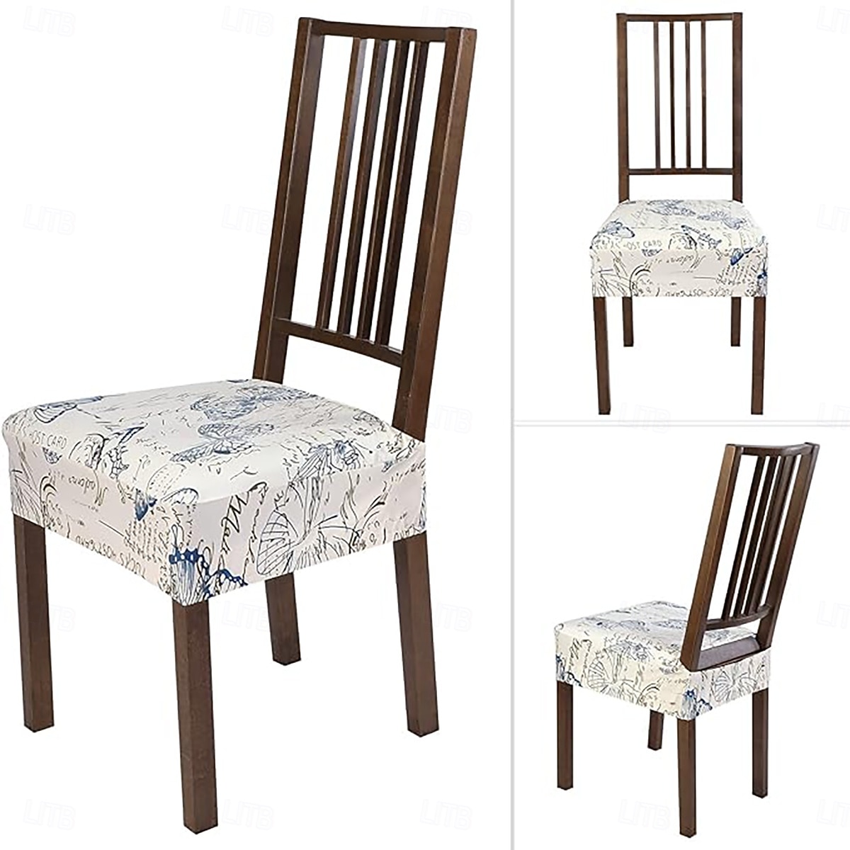 2026年 キッチンチェアカバー フラワー プリント ポリエステル スリップカバー  コレクション – $13.49 –P5