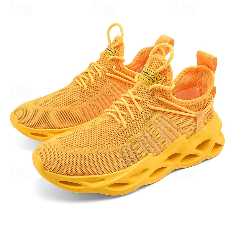 scarpe da corsa traspiranti da uomo verde neon – scarpe sportive leggere con suola ammortizzata per sport e attività all'aperto del 2025 a $46.99 –P5