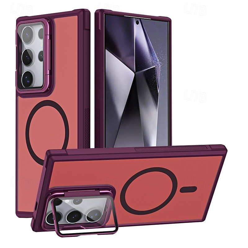telefon Etui Til S25 Ultra S24 Plus S24 S24 FE S23 S23 Ultra S23 Plus S21 FE S20 FE Lommebok-kortveske med stativ Magnetisk Støtte trådløs lading Kontor / Bedrift TPU Akryl PC 2025 - $14.99 –P6