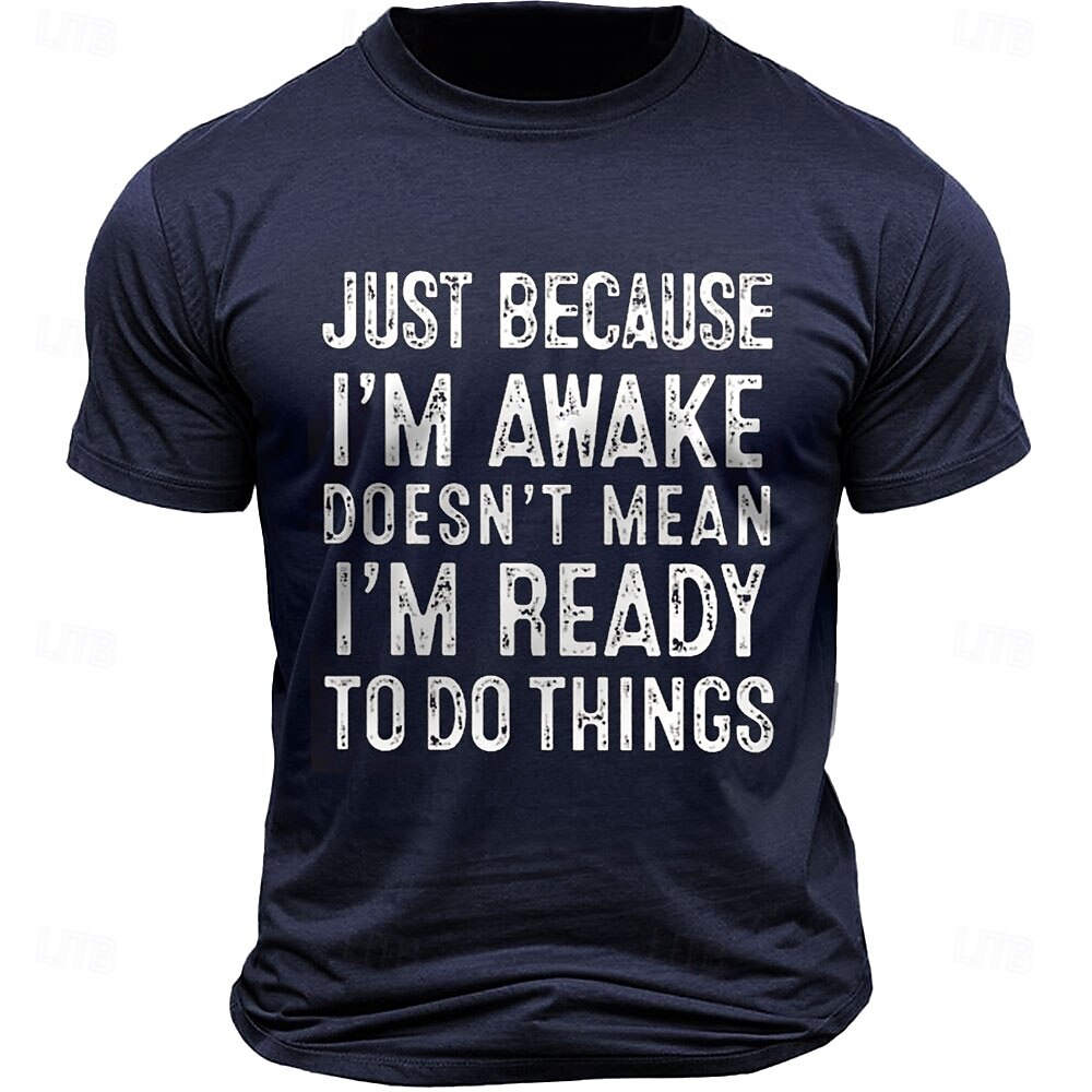 Homme Drôle impression de lettre T-shirt 100% Coton Manche Courte Graphique Chemise Noir Gris foncé Bleu de minuit T-shirt confortable Rue Sport en Plein Air Vêtements de créateurs de mode de 2025 ? $15.99 –P1