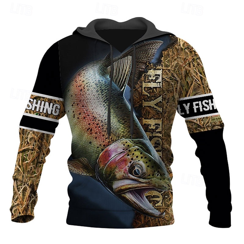 Homme Graphic Poissons Sweat à capuche Sweats à Capuche Sweat-shirt Sweat à capuche manche longue Sweat à capuche Capuche Vêtement de rue 3D effet Sport & Loisir du quotidien Noir Bleu Roi Imprimer de 2025 ? $31.99 –P6