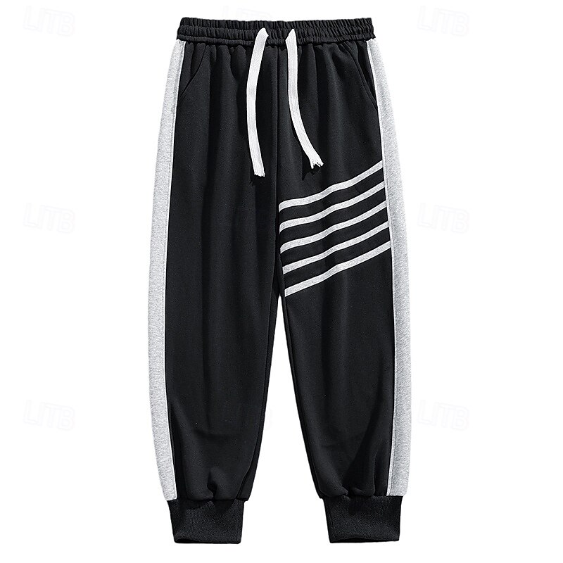Homens Calças Esportivas Corredor Calças Calça casual Patchwork Com Cordão Cintura elástica Tecido Conforto Quente Comprimento total Ao ar livre Casual Diário Esportes Moda Preto Cinzento de 2025 por $25.99 –P5