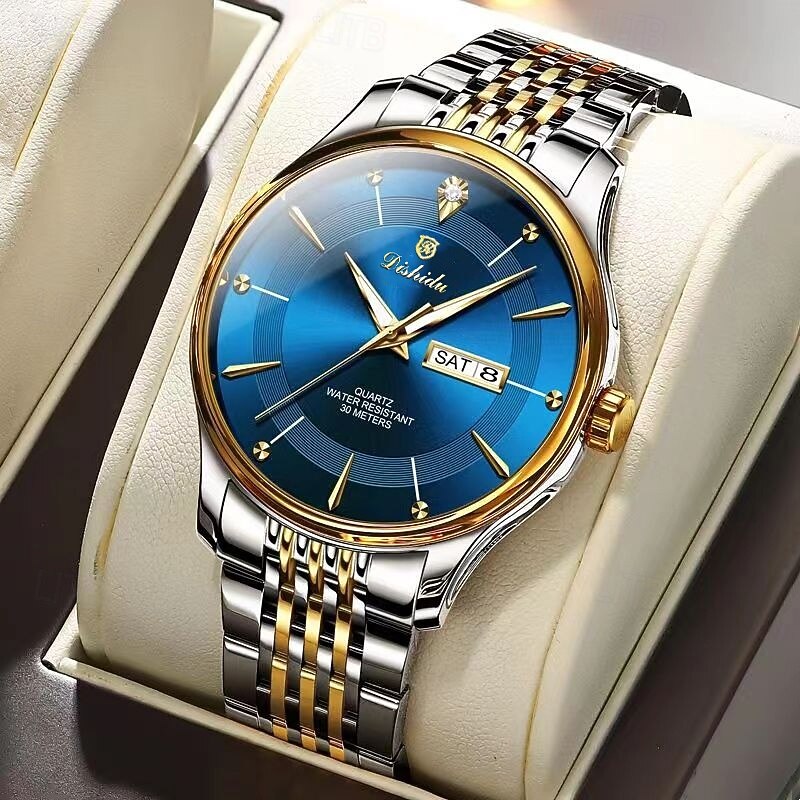 noua tendință de modă pentru bărbați cu calendar dublu ceas cu quartz luminos, simplu, versatil, timp liber, călătorie, sport, ceas pentru bărbați 2025 - $22.99 –P4