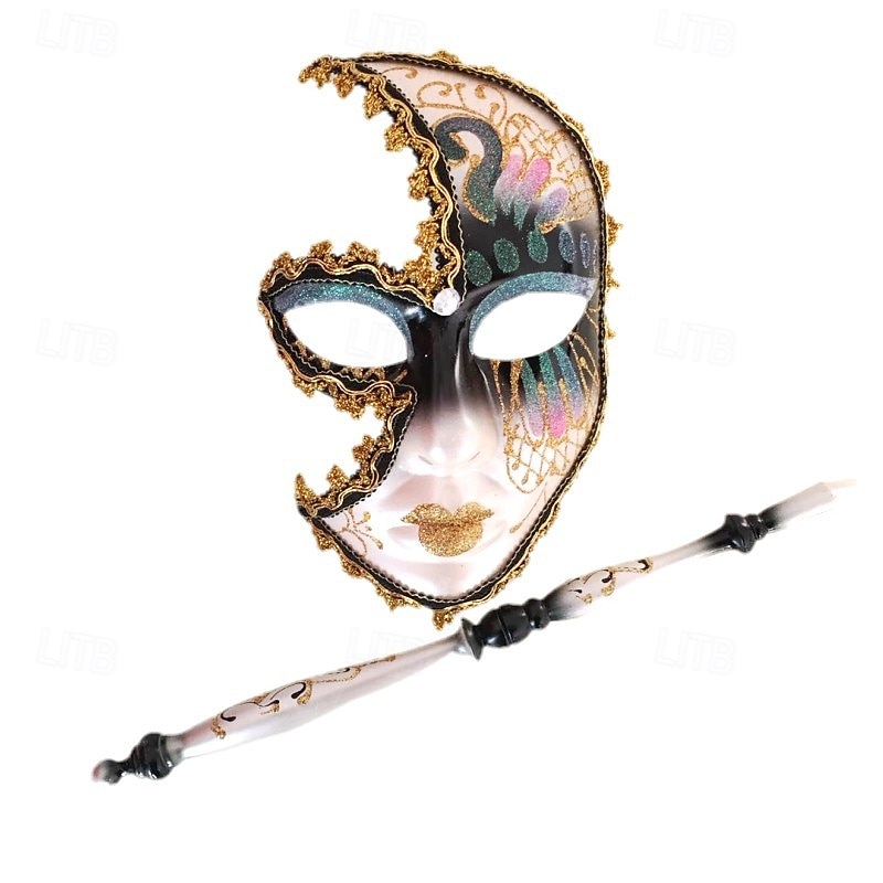 předvečer Všech svatých Maska Benátská maska Maska na tyči Karnevalová maska Dospělé Dámské předvečer Všech svatých Karneval Mardi Gras Párty večerní šaty Plesová maškaráda Maturitní ples Jednoduch 2025 - $26.99 –P7