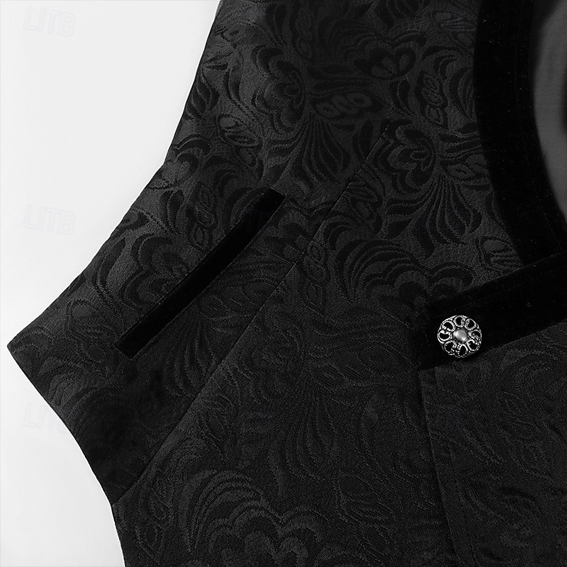 Vittoriano Medievale Rinascimento Gilet Principe Aristocratico Slim Fit Jacquard Scollo a V Costume Per uomo Vichingo Fantasia Reale Carnevale Mascherata Performance Adulti Gilet del 2026 a $32.99 –P9