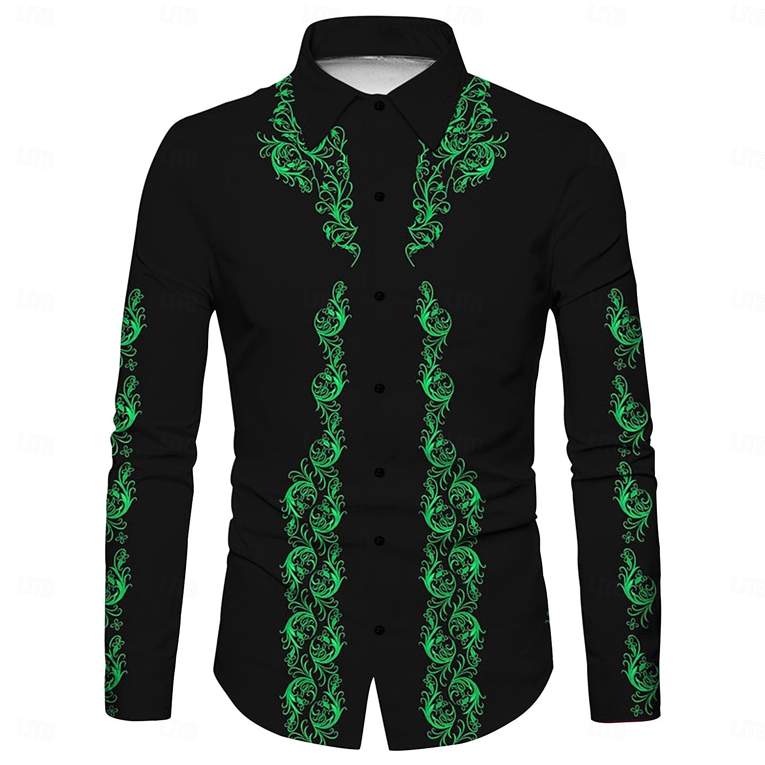 Herren Blumen Hemd Westernhemd Cowboy-Shirt Langarm Lässig Täglich Herbst Winter Umlegekragen Druck Button-Down Weiß Gelb Blau Grün Grau 2025 - $28.99 –P4