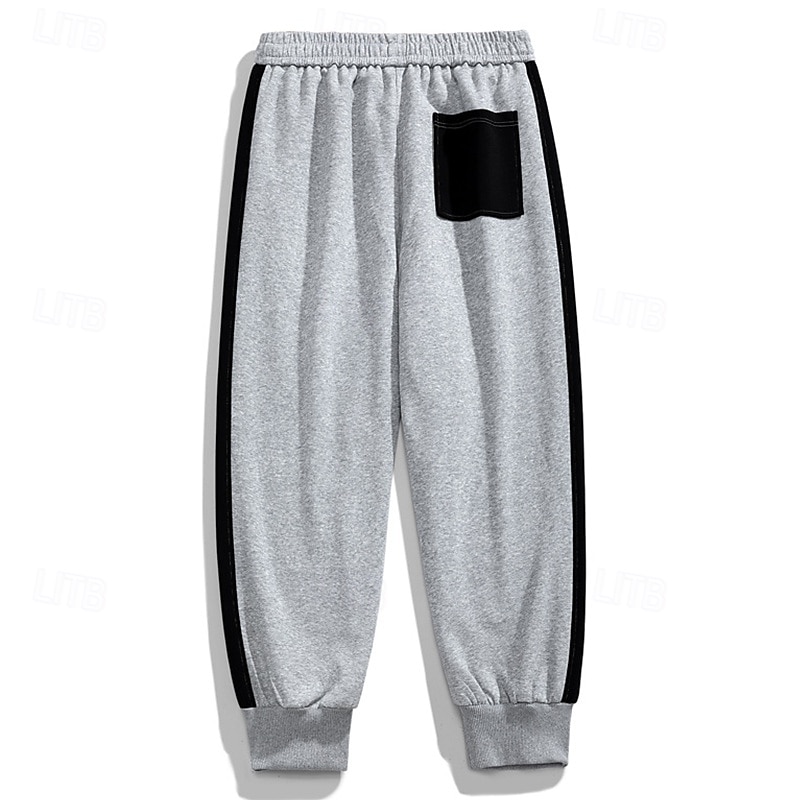 Homens Calças Esportivas Corredor Calças Calça casual Patchwork Com Cordão Cintura elástica Tecido Conforto Quente Comprimento total Ao ar livre Casual Diário Esportes Moda Preto Cinzento de 2025 por $25.99 –P4
