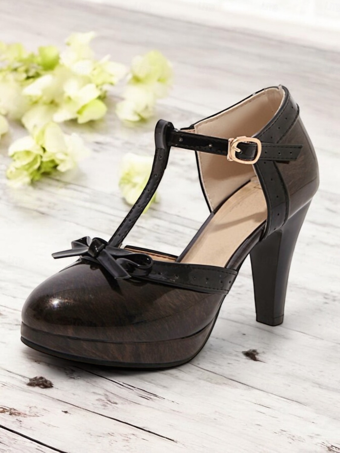 Escarpins rétro à talons hauts et brides en T pour femmes avec nœud et boucle – chaussures de style vintage classiques pour mariages, fêtes et événements officiels de 2025 ? $54.99 –P7