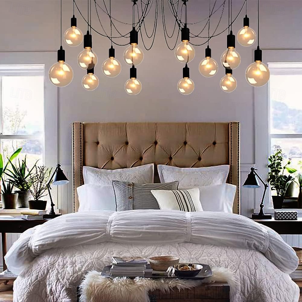lampada a sospensione a led bianco caldo 6/10/14 teste retro edison multi regolabile fai da te luce ragno soffitto moderno chic industriale per soggiorno camera da letto 110-240v del 2025 a €96.24 –P4