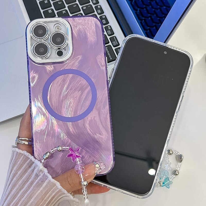 telefono Custodia Per iPhone 16 Pro Max Plus iPhone 16 Pro Max iPhone 15 iPhone 15 Pro Max iPhone 14 Pro Max iPhone 13 Pro Max Per retro A calamita Supporta la ricarica wireless con cinturino da polso del 2025 a $11.99 -P3